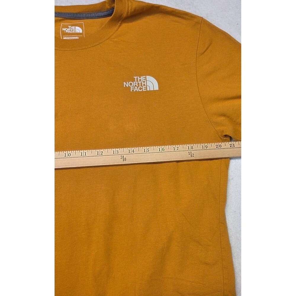 The North Face Logo Graphic T-Shirt Men's Large Mustard Yellow Cotton